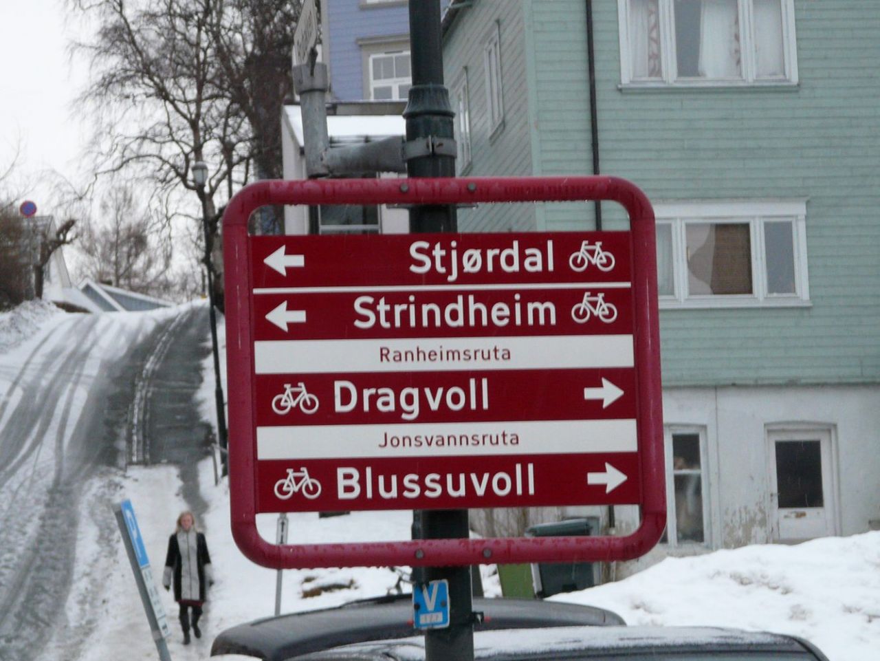 Hinweisschild in Trondheim